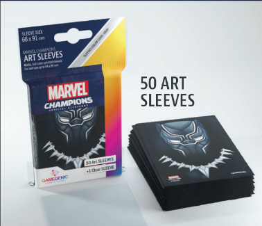 MARVEL ART SLEEVES BLACK PANTHER SHEET 66 X 92 MM (漫威黑豹牌套 66 X 92 MM 50彩色+1透明张装)